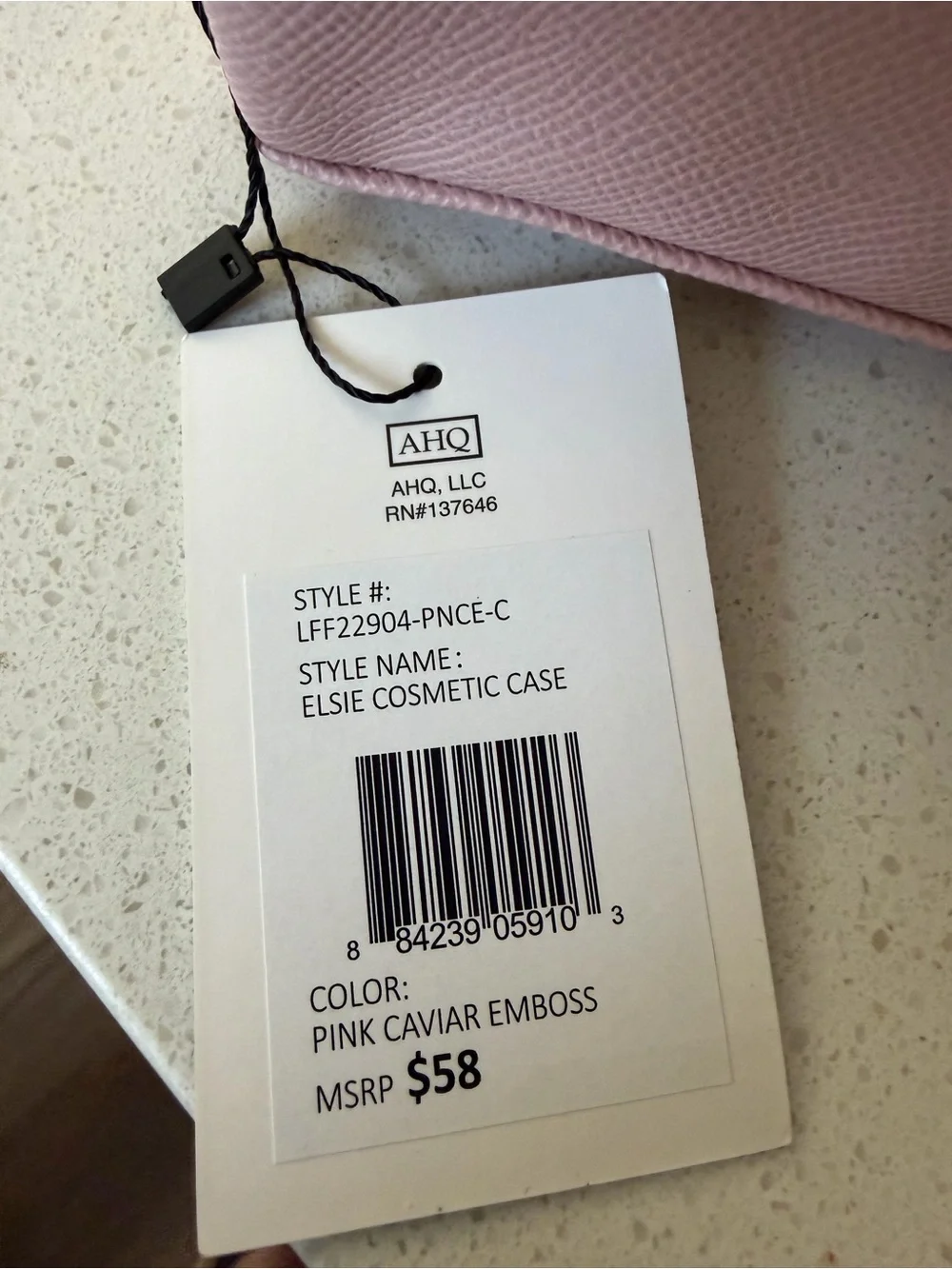 London Fog Pink Pebbled Cosmetic Case
